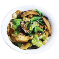 213. Stir-fried Chinese Green Vegetables & Mushrooms with Oyster Sauce